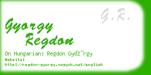 gyorgy regdon business card